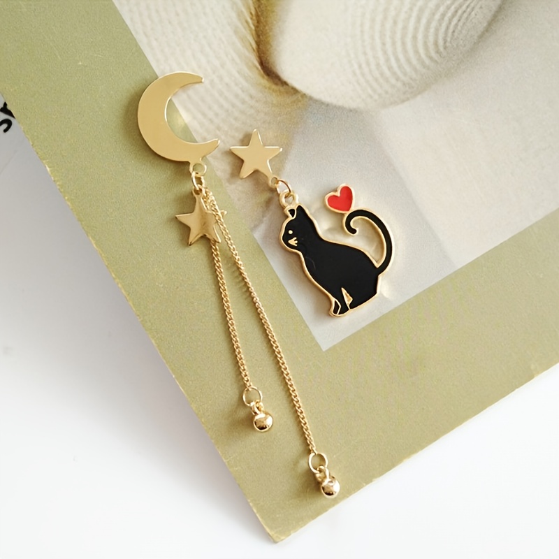 Asymmetrical Star & Moon Earrings